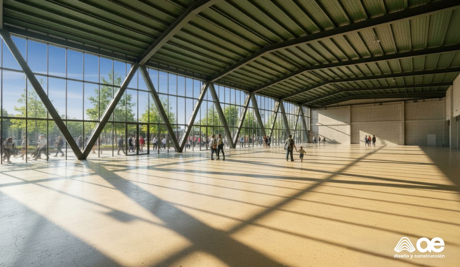 Interior del pabellón multifuncional